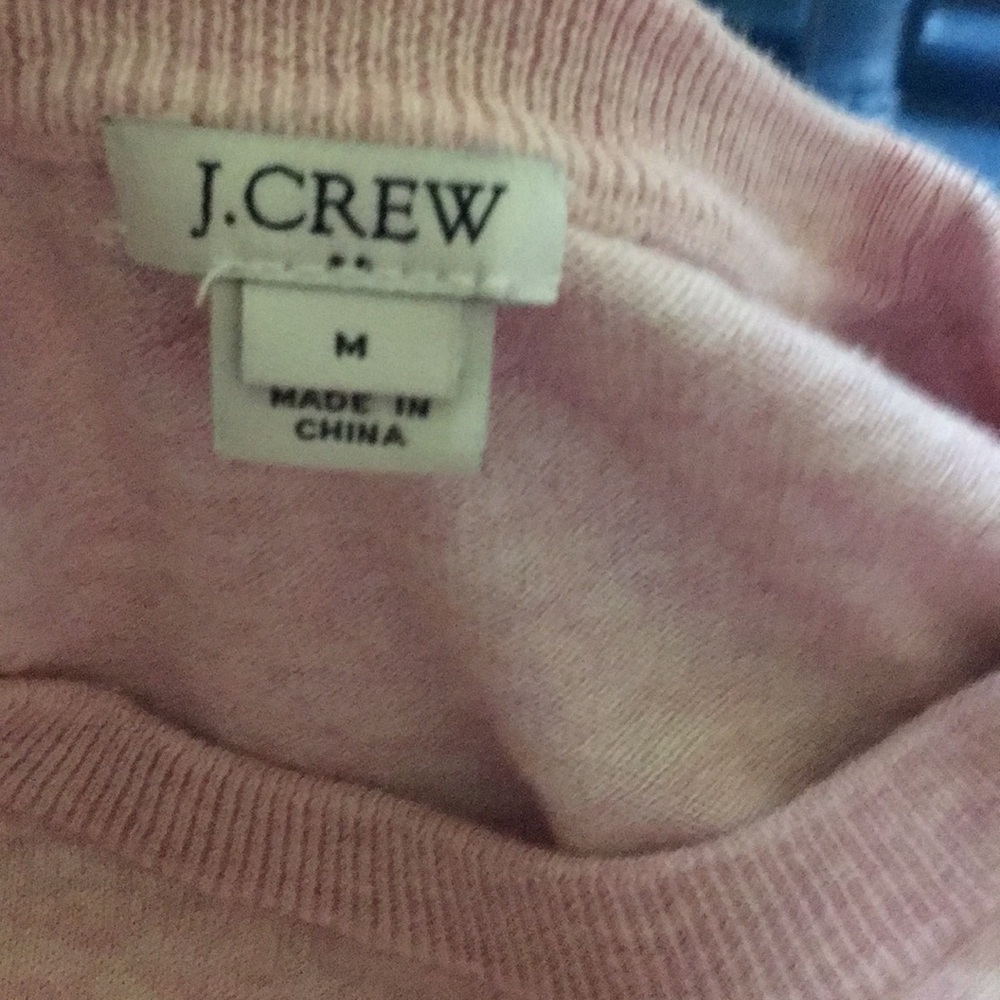 J Crew Light Pink Ruffled Long Sleeve Crewneck Sweater - Picture 8 of 9